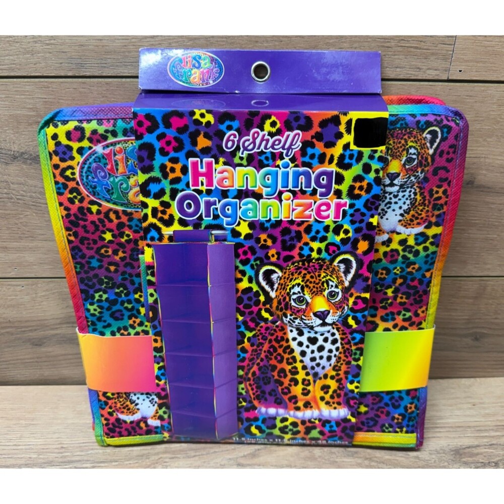 Lisa Frank 6 Shelf Hanging Organizer Rainbow Cheetah 11.5" x 11.5" x 48"